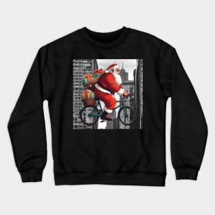 Santa on bike Crewneck Sweatshirt